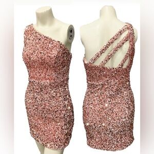 Sequin Mini Dress Women 2 Rose Gold Wedding Dress Homecoming Prom Cocktail Party